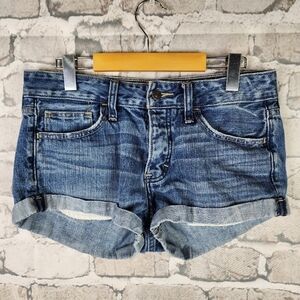Abercrombie & Fitch Button Fly  Cotton Jean Short Cuff Medium Wash Size 4/27